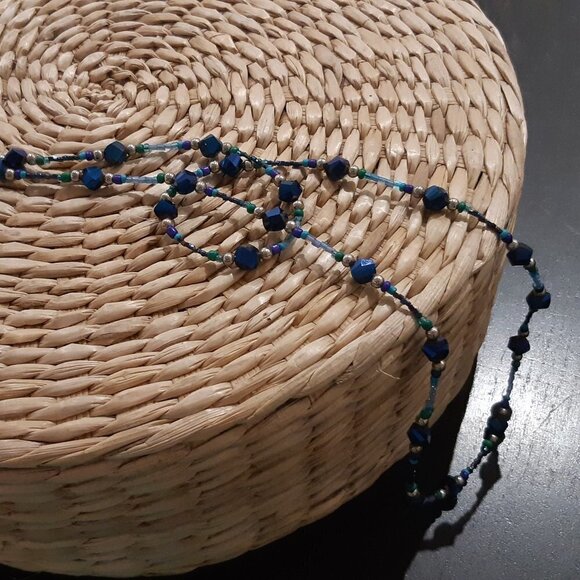 🐞NWT Boho Chic Artisan Handmade AAAA Shiny Crystal Bead Necklace Long Necklace - Picture 1 of 16